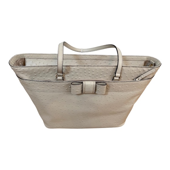 Brand New Luxurious Beige Leather Large Designer Tote Bag by Kate Spade - Picture 4 of 11